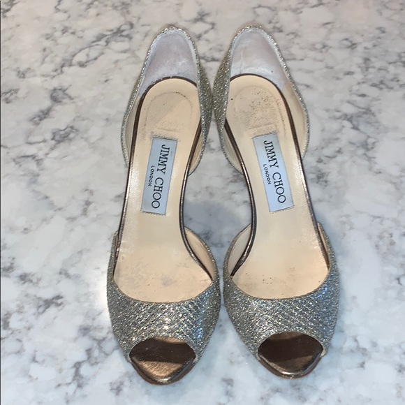 Jimmy Choo Glittered d’Orsay Pumps - Picture 2 of 7